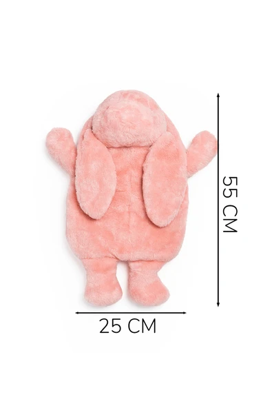 Ayıcı Oyuncak Pabtex Peluş Oyuncak Görünümlü Su Torbası Kılıfı – Pembe Tavşan Model, Isıyı Koruyan Kumaş - Resim 5