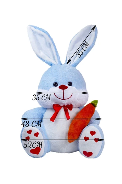Harika Peluş Fabrikası Sevimli 80 Cm Elinde Havuç Tutan Tavşan - Resim 3