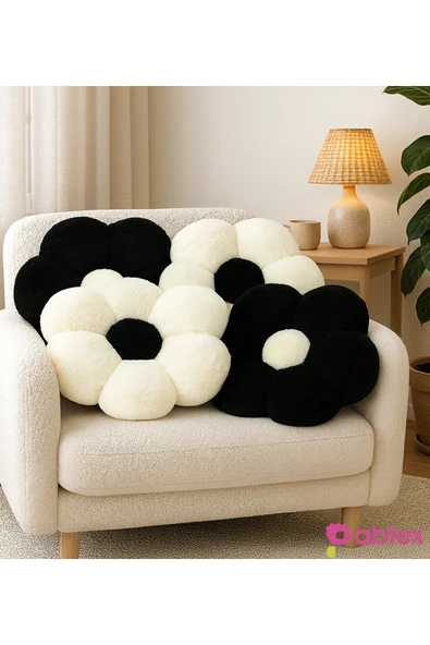 Ayıcı Oyuncak Sevimli ve Renkli 4'lü Çiçek Peluş Yastık – Yumuşak Dokulu Takım ürün görseli 1