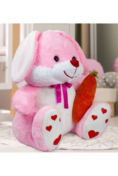 Özgüner Oyuncak Sevimli 80 Cm Elinde Havuç Tutan Tavşan - Resim 2