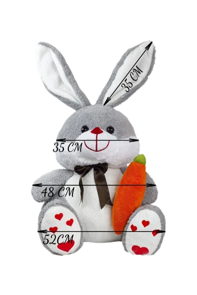 Ayıcı Oyuncak Pandamkee Sevimli 80 Cm Elinde Havuç Tutan Tavşan - Resim 3
