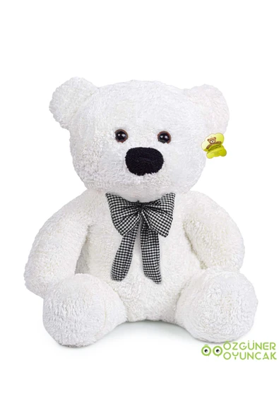 Özgüner Oyuncak Yumuşak Papyonlu Ayıcık – Oturan Peluş Ayı, Hediyelik ve Sevimli - Resim 2