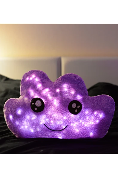 Ayıcı Oyuncak LED Işıklı Bulut Yastık – Evinize Şıklık ve Renk Katın - Resim 2