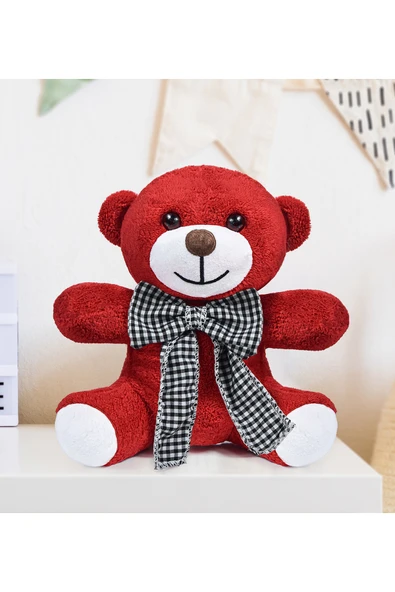 Ayıcı Oyuncak Özgüner Papyonlu Oturan Peluş Ayıcık: En Tatlı Hediye Seçeneğiniz! (%100 Yerli) ürün görseli 1