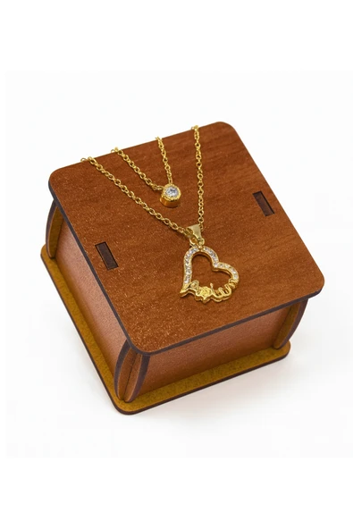 Harika Peluş Fabrikası Sevgiliye Hediye Seti – 90 cm Peluş Ayıcık & 24 Ayar Altın Kaplama Kolye - Resim 2