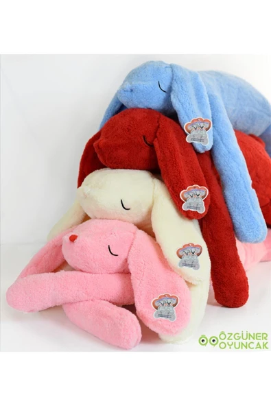 Özgüner Oyuncak Özgüner 100 Cm Uyku Arkadaşı Sevimli Tavşan Krem (%100 Yerli) - Resim 3