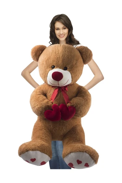 Ayıcı Oyuncak Özgüner 100 cm Bobo Kahve Peluş Ayı Yastık Ördek Hediyeli ürün görseli 1