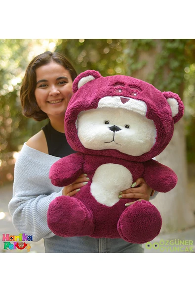 Özgüner Oyuncak Uykumcuk Gold Kapşonlu Peluş Ayı Sevgiliye Özel 90 Cm (%100 YERLİ) ürün görseli