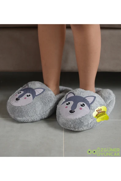 Ayıcı Oyuncak Hayvan Figürlü Salaş Peluş Terlik – Konforlu ve Şirin Adımlar - Resim 2