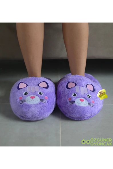 Özgüner Oyuncak Pabtex Hayvan Figürlü Salaş Peluş Terlik – Konforlu Ve Şirin Adımlar - Resim 2