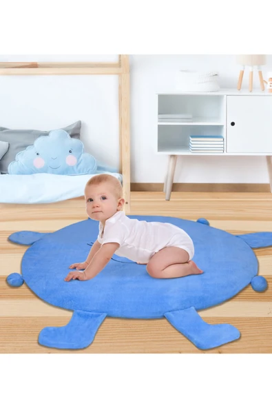 Ayıcı Oyuncak Paptex Bebek Oyun Halısı 120 Cm Ponponlu Ve Ayaklı (%100 YERLİ) - Resim 2