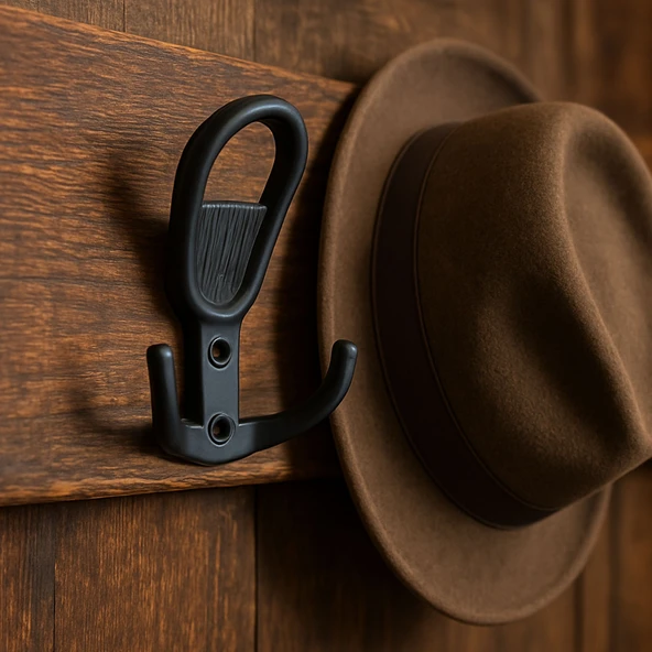 Yunus Siyah Askı Askılık Duvar Vidalı Çanta Elbise Asma Portmanto Vestiyer Banyo Mutfak Askısı - Resim 8