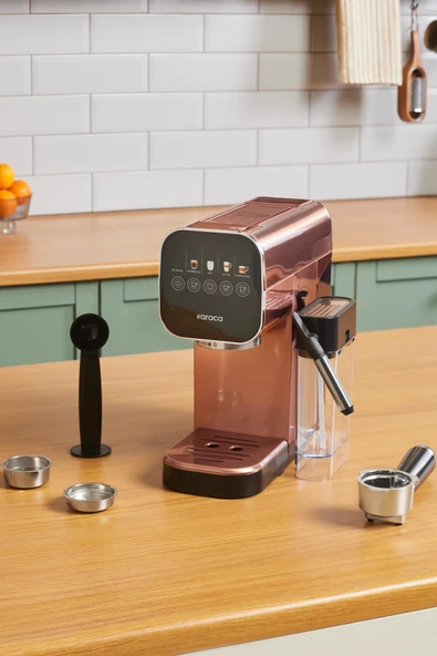 Karaca Mycaffee Barista S20 Entegre Süt Hazneli Otomatik Espresso ve Latte Makinesi Copper ürün görseli 1