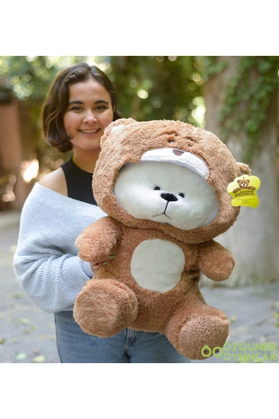 Ayıcı Oyuncak Uykumcuk Gold Kapşonlu Peluş Ayı Sevgiliye Özel 90 Cm (%100 YERLİ) ürün görseli 1