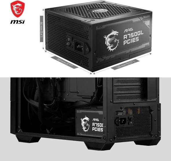 MSI MAG A750GL Gen5.1 750 W Power Supply Teşhir - Resim 3