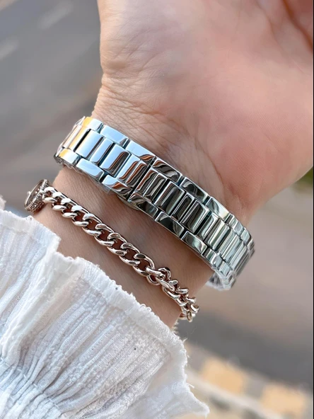 Daniel Klein 2 Yıl Garantili Çelik Kordon 30 Mt Suya Dayanıklı Kadın Kol Saati+Bileklik BF.G.10070.1 - Resim 3