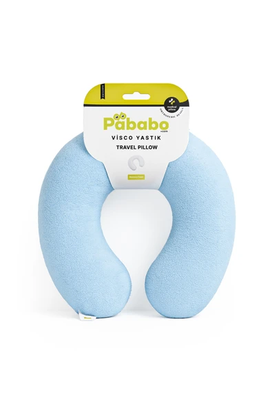 Pababo Yumuşak Peluş Seyahat Boyun Yastığı Uçak, Araba ve Ofis Kullanımı İçin - Resim 2