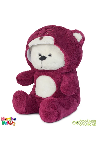 Ayıcı Oyuncak Uykumcuk Gold Kapşonlu Peluş Ayı Sevgiliye Özel 70 Cm (%100 YERLİ) - Resim 6