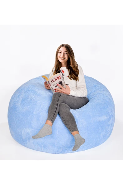 Harika Peluş Fabrikası Sıcak ve Yumuşak Peluş Dev Puf – Konforlu Oturma Keyfi - Resim 4