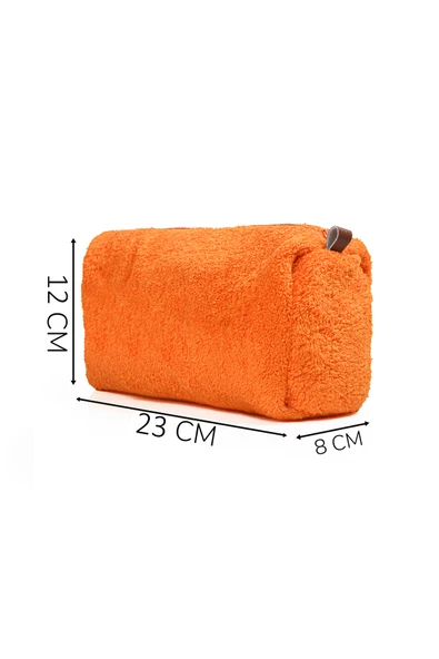 Harika Peluş Fabrikası Yumuşak Peluş Makyaj Çantası - Şık ve Kullanışlı Kadın Kozmetik Çantası - Resim 5