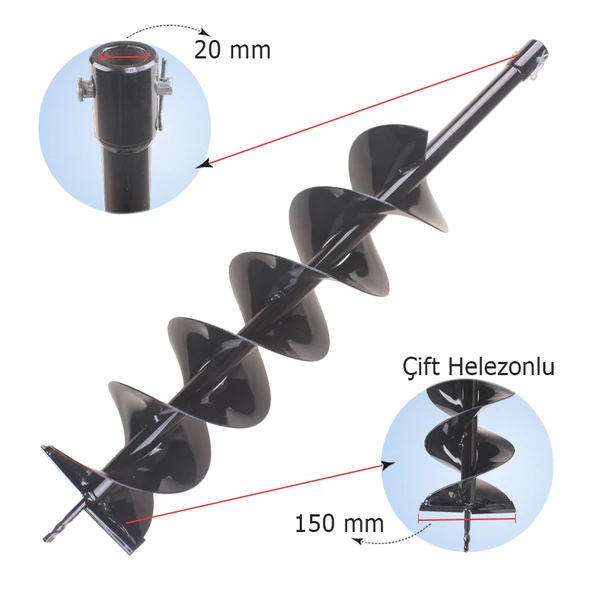 General Power BC-AG150 Toprak Burgu Ucu 15 cm ürün görseli 1