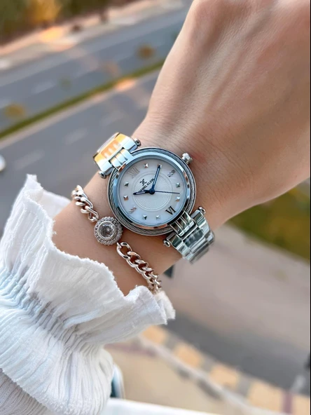 Daniel Klein 2 Yıl Garantili Çelik Kordon 30 Mt Suya Dayanıklı Kadın Kol Saati+Bileklik BF.G.10070.1 - Resim 2