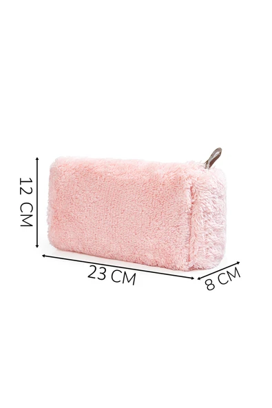 Ayıcı Oyuncak Yumuşak Peluş Makyaj Çantası - Şık ve Kullanışlı Kadın Kozmetik Çantası - Resim 5