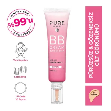 Pure Beauty, BB Krem, Spf50, Pa+++, Ivory - 30 ml ürün görseli