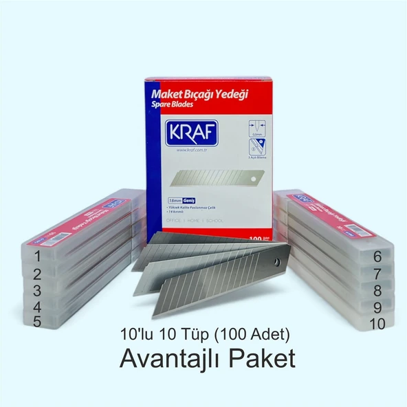 Kraf 618G Geniş 18mm Maket Bıçağı Yedeği 14 Kırım ürün görseli 1