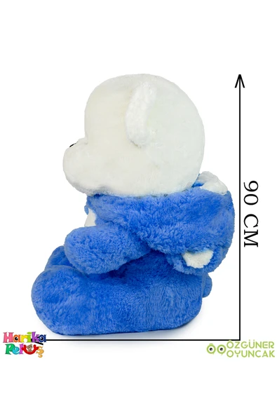 Ayıcı Oyuncak Uykumcuk Gold Kapşonlu Peluş Ayı Sevgiliye Özel 90 Cm (%100 YERLİ) - Resim 6