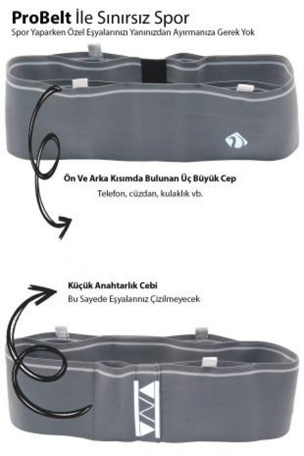 Delta Probelt Spor Koşu Fitness Avcılık Korse Bel Çantası Sporcu Kemeri 4 Gizli Cepli Güvenli Çanta - 4