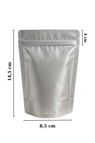 Kilitli Alüminyum Doypack Kahve Kuruyemiş Kuru Meyve Baharat Saklama Torbası 8,5x14,5 cm 50Li - Resim 6