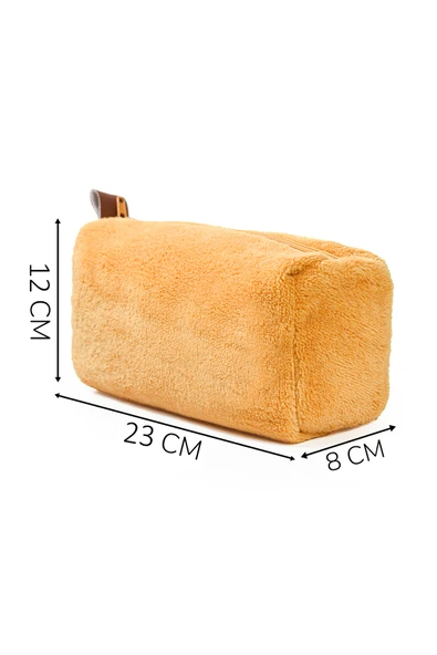 Ayıcı Oyuncak Yumuşak Peluş Makyaj Çantası - Şık ve Kullanışlı Kadın Kozmetik Çantası - Resim 5