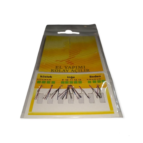 Gümüş Çaparisi Kırmızı Beyaz Simli 14 Numara 10 İğneli ürün görseli 1