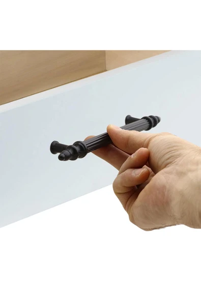 (SERT PLASTİK) 30 Adet Polavit 128 Mm Siyah Mobilya Mutfak Çekmece Dolabı Dolap Kulbu Kulpu Kulpları - Resim 3