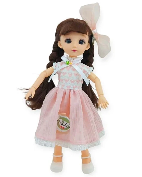 Kızılkaya Anbibi Premium Oyuncak Bebek Aksesuarlı Pembe Etekli WX1971 - Resim 3