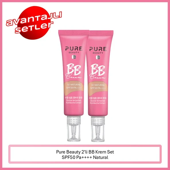 Pure Beauty, BB Krem, SPF50, PA++++, Natural - 30 ml, 2'li Set  (Yeni Ürün 4+) ürün görseli