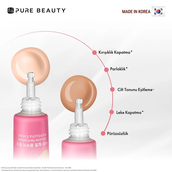 Pure Beauty, CC Krem, SPF50, PA++++, Ivory - 30 ml (Yeni Ürün 4+) - Resim 8