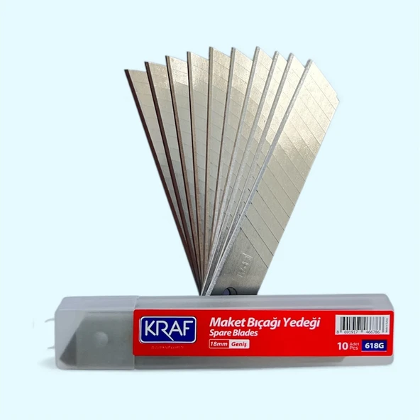 Kraf 618G Geniş 18mm Maket Bıçağı Yedeği 14 Kırım - Resim 4