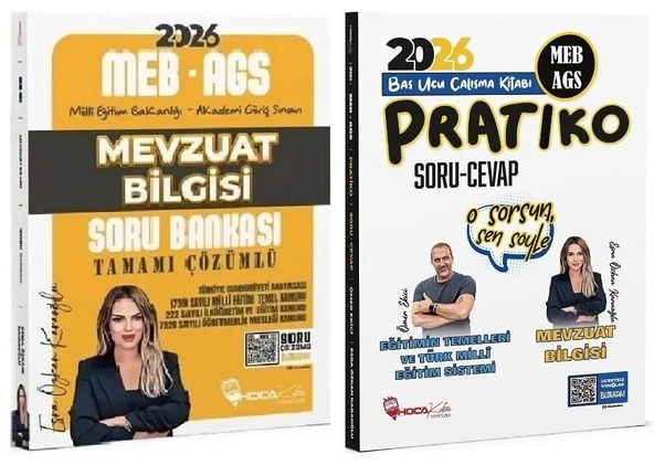 Hoca Kafası 2026 MEB-AGS Mevzuat Bilgisi Soru Bankası + Pratiko Soru Cevap 2 li Set- Esra Özkan Karaoğlu, Ömer Ekici Hoca Kafası Yayınları ürün görseli 1