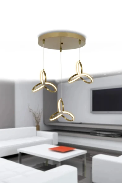 Yonca 3'lü Modern Sarkıt 1 Yıl Garantili Led Avize ürün görseli 1