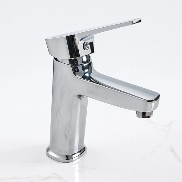 Krom Lavabo Bataryası Paslanmaz Gövde Tek Kollu Sıcak Soğuk Su Ayarlı Şık Modern Musluk - Resim 6