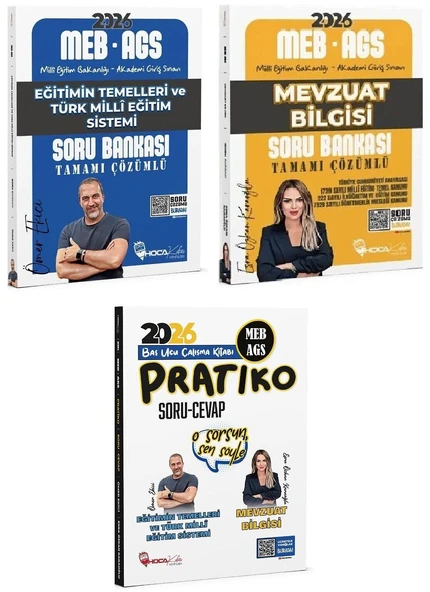Hoca Kafası 2026 MEB-AGS Eğitimin Temelleri + Mevzuat Bilgisi Soru Bankası + Pratiko Soru Cevap 3 lü Set- Ömer Ekici, Esra Özkan Karaoğlu Hoca Kafası Yayınları ürün görseli 1