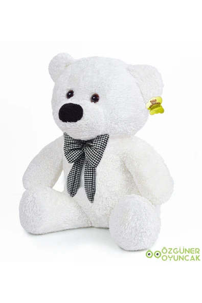 Ayıcı Oyuncak Yumuşak Papyonlu Ayıcık – Oturan Peluş Ayı, Hediyelik ve Sevimli - Resim 4