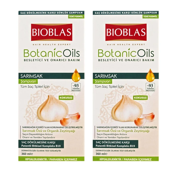 Bioblas Botanic Oils Sarımsak Özlü 360 ml Şampuan x 2 Adet ürün görseli 1