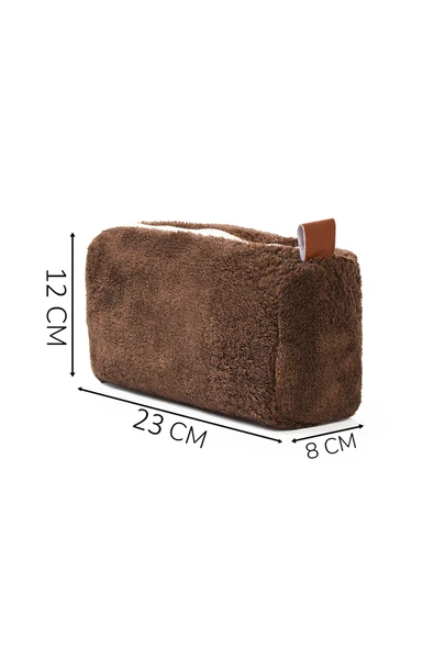 Harika Peluş Fabrikası Yumuşak Peluş Makyaj Çantası - Şık ve Kullanışlı Kadın Kozmetik Çantası - Resim 5