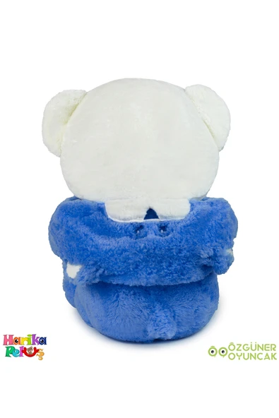 Harika Peluş Fabrikası Uykumcuk Gold Kapşonlu Peluş Ayı Sevgiliye Özel 70 Cm (%100 YERLİ) - Resim 6