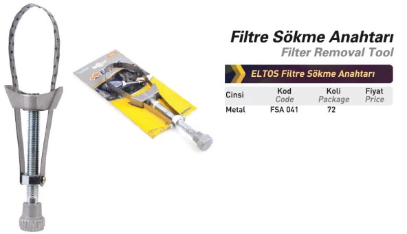 Eltos Fsa041 Ayarlı Yağ Filtre Sökme Anahtarı Aparatı - 2