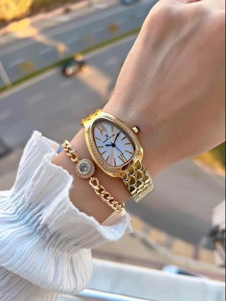 Daniel Klein Çelik Kordon 30 Mt Suya Dayanıklı Kadın Kol Saati+Bileklik BF.GF.10067.2 - Resim 2