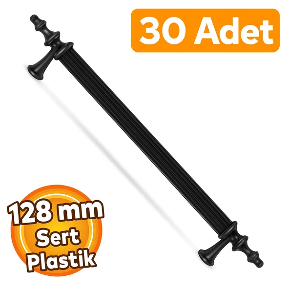 (SERT PLASTİK) 30 Adet Polavit 128 Mm Siyah Mobilya Mutfak Çekmece Dolabı Dolap Kulbu Kulpu Kulpları ürün görseli